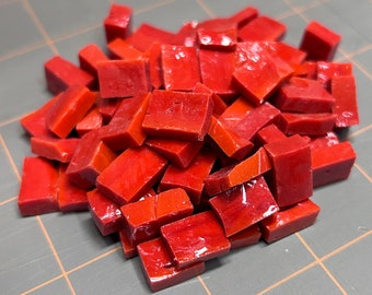 Vintage Italian SMALTI Crimson Red, Mosaici Dona #41, Mosaic Hand-Cut Art Glass, 1/4 lb, 4 oz., ~60 Tiles