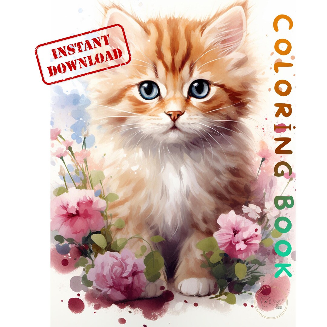 Cat Coloring Book – 52 Page Printable Designs (PDF Pattern) - Etsy