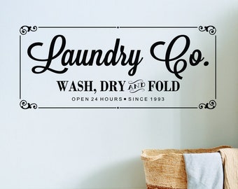 Vinyl Wall Decal Art for Stylish Laundry Rooms