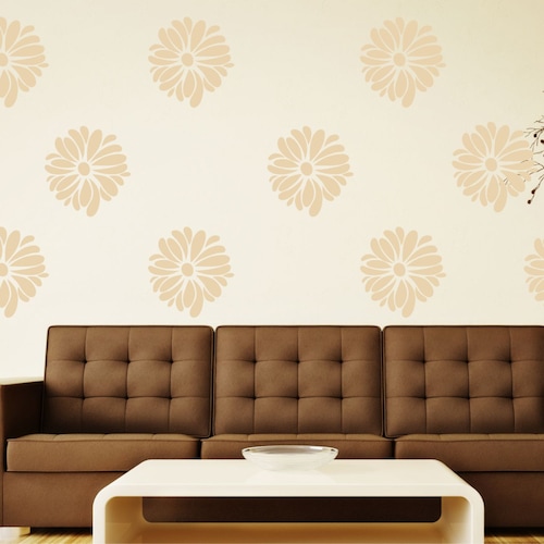 Flower Bloom Wall Decals White Flower Decals Living Room Etsy
