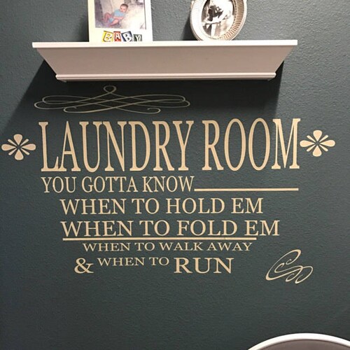 Laundry Room Decal // You Gotta Know When to Hold Em // When Etsy