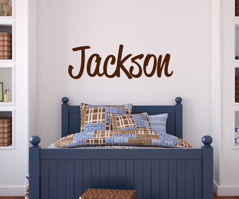 Boys Name Decal, Name Wall Decals, Wall Decal Boys Room, Custom Vinyl Decal, Vinyl Stickers, Teen Room Decor, Lucylews image 1