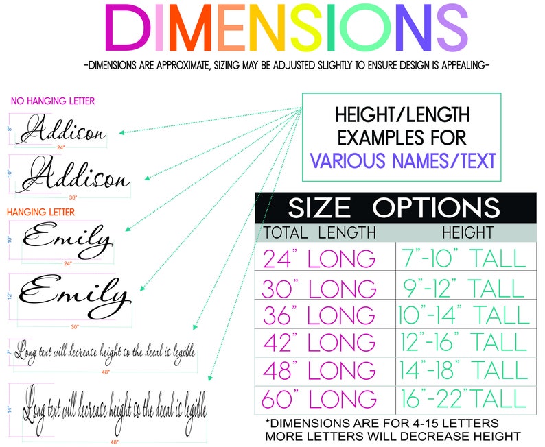 Wall Decal Vinyl Decals Girls Name Decal Teen Room Decor | Etsy