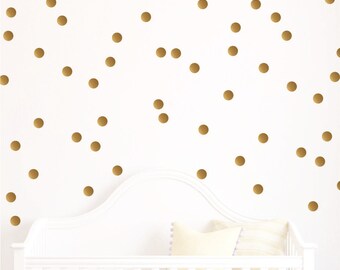 Gold Polka Dot Decals // Polka Dots // Playroom Decor // Polka Dot Decals // Polka Dot Design Bundles // Metallic Gold Dots// 35 colors