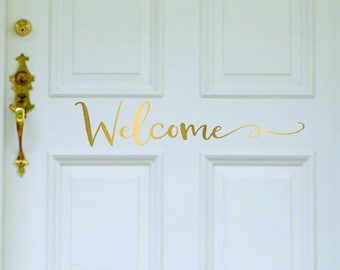 Farmhouse Welcome Door Decal // Welcome  Decal // Welcome Decal for Front Door // Front Door Decals // Farmhouse Decor