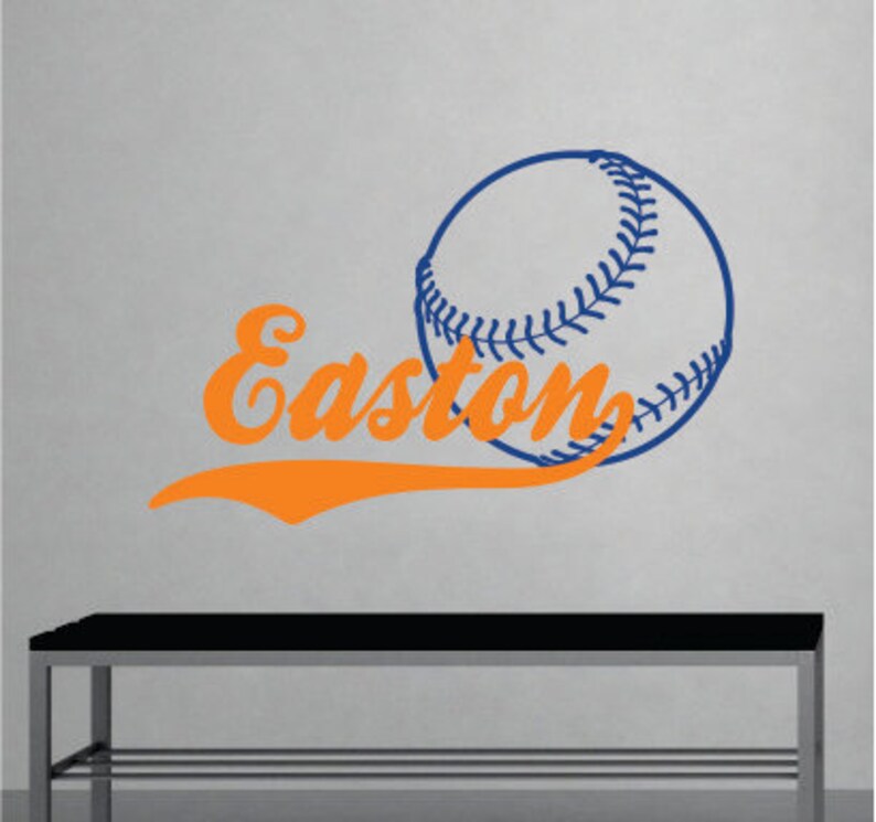 Baseball Wall Decal Sports Wall Decal Name Wall Decals Wall Etsy