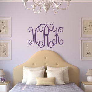 Monogram Wall Decal | Personalized Name Wall Decal | Vinyl Wall Lettering | Monogram Decal