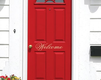 Welcome Door Decal | Front Door Decal | Vinyl Wall Lettering | Welcome Decal Front Door