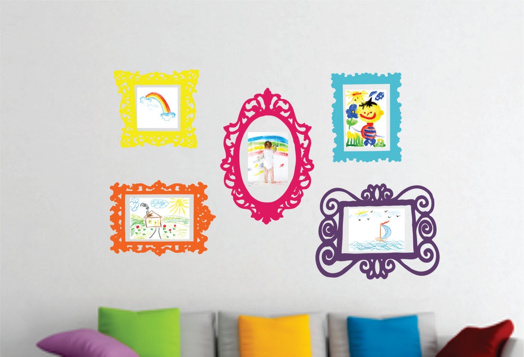 Wall Decal Set of 5 Frames Playroom Decor Bedroom Wall Decal Childrens