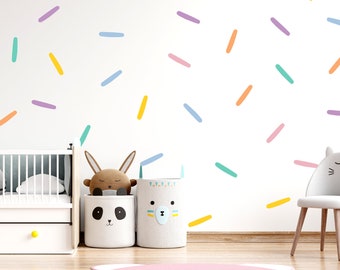 LucyLews Home Wall Decals Peel and Stick, Pastel Confetti Sprinkles Wall Decals, Removable Decals Safe on Painted Walls, Matte Finish