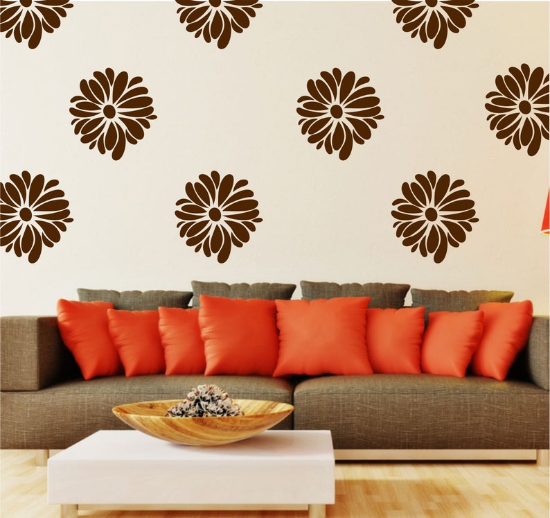 Flower Wall Decals Small Decal Pattern Flower Great for Etsy