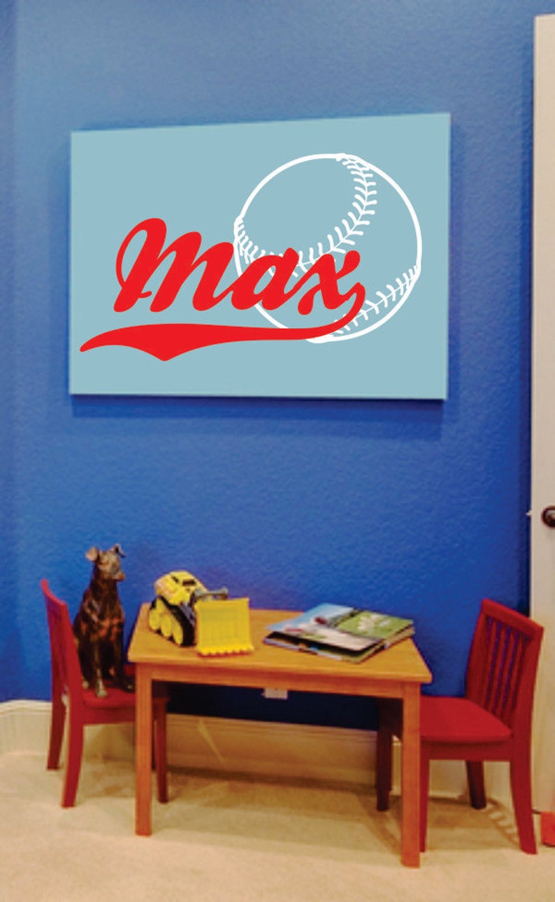 Baseball Wall Decal Sports Wall Decal Name Wall Decals Wall Etsy