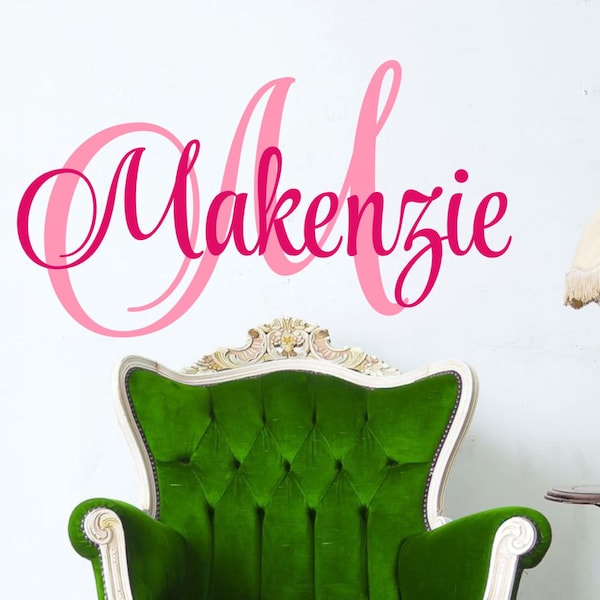 Custom Vinyl Name Decal for Kids Room Wall Decor - Monogram Artwork