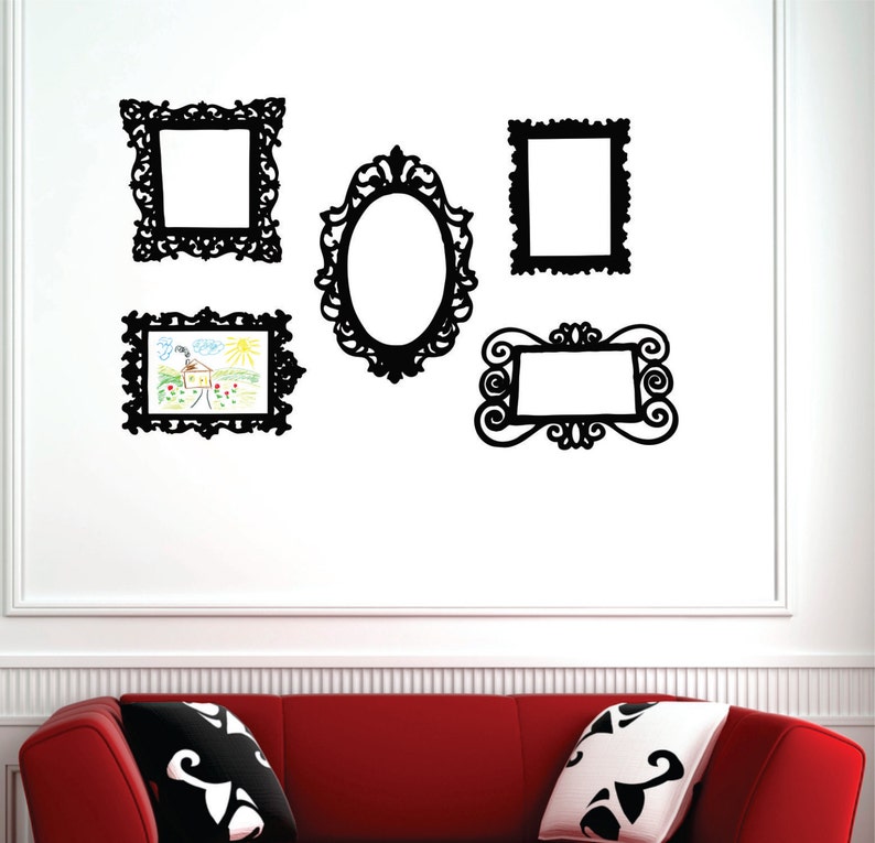 Wall Decal Set of 5 Frames Playroom Decor Bedroom Wall Decal Childrens Wall Decals Playroom Vinyl Wall Decals image 4