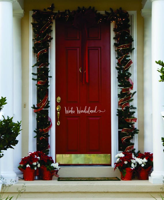 Winter Door Decor Winter Wonderland Decorations Merry Etsy
