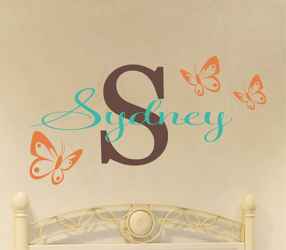 Custom Butterfly Wall Decal With Name for Girl's Bedroom or Teen Room ...