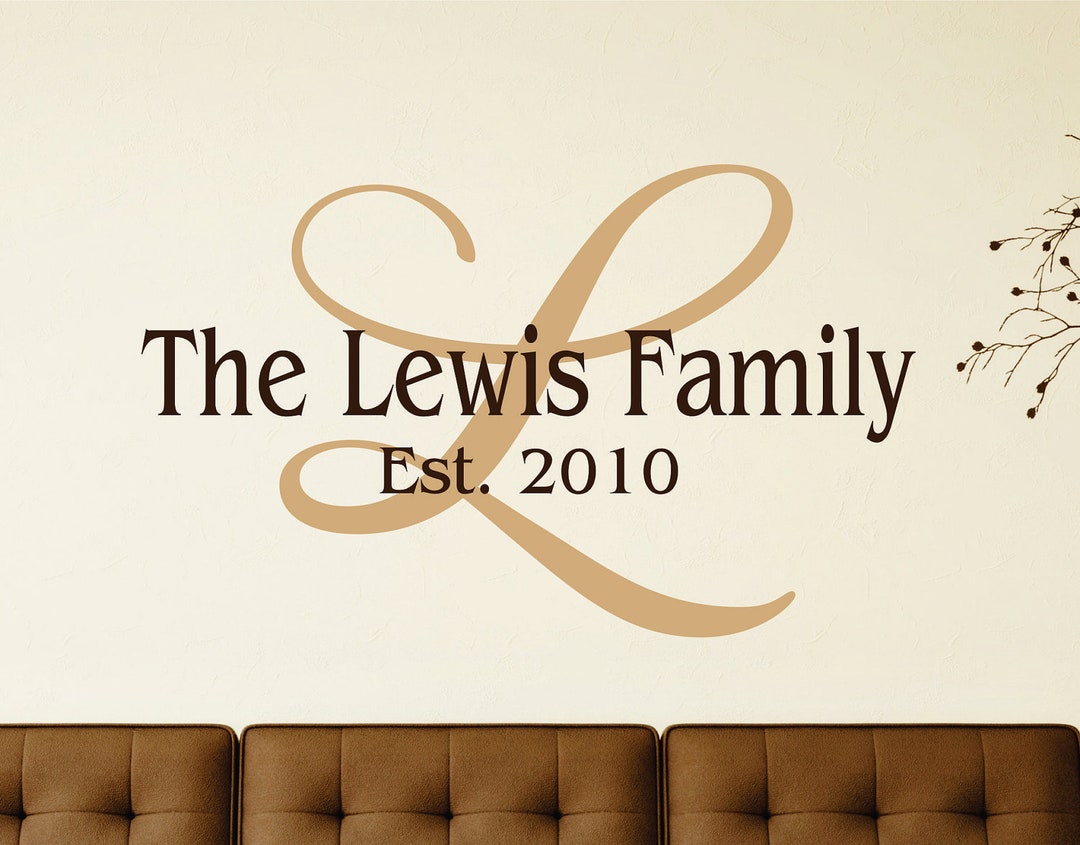Family Name Wall Decal - Personalized Family Wall Decal Name Monogram - Vinyl Wa