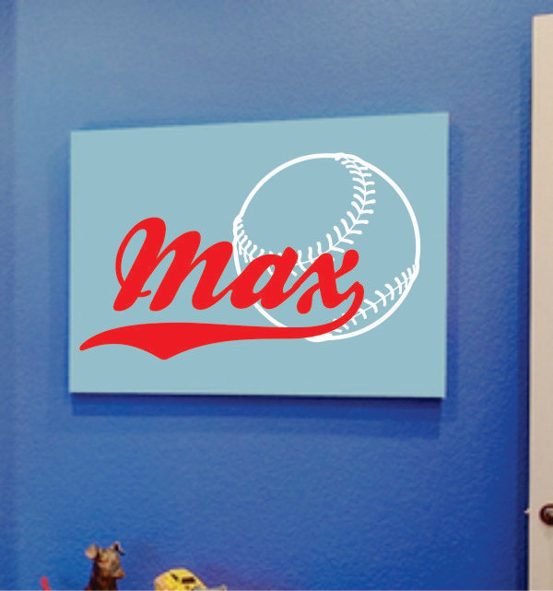 Baseball Wall Decal Sports Wall Decal Name Wall Decals Wall Etsy