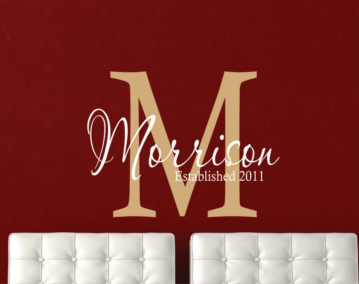 Wall Decals Personalized Family Name Custom Name Wall Decal Etsy