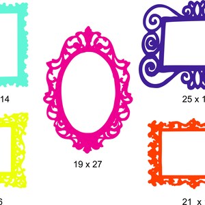 Wall Decal Set of 5 Frames Playroom Decor Bedroom Wall Decal Childrens Wall Decals Playroom Vinyl Wall Decals image 3