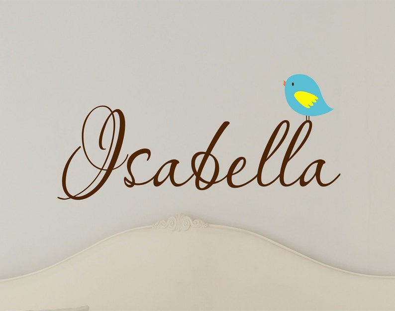 Wall Decals Kids Room Sign Custom Vinyl Decal Teen Room Decor Vinyl Stickers Wall Art Bedroom Decor Bird Wall Decal Girls Name Sign