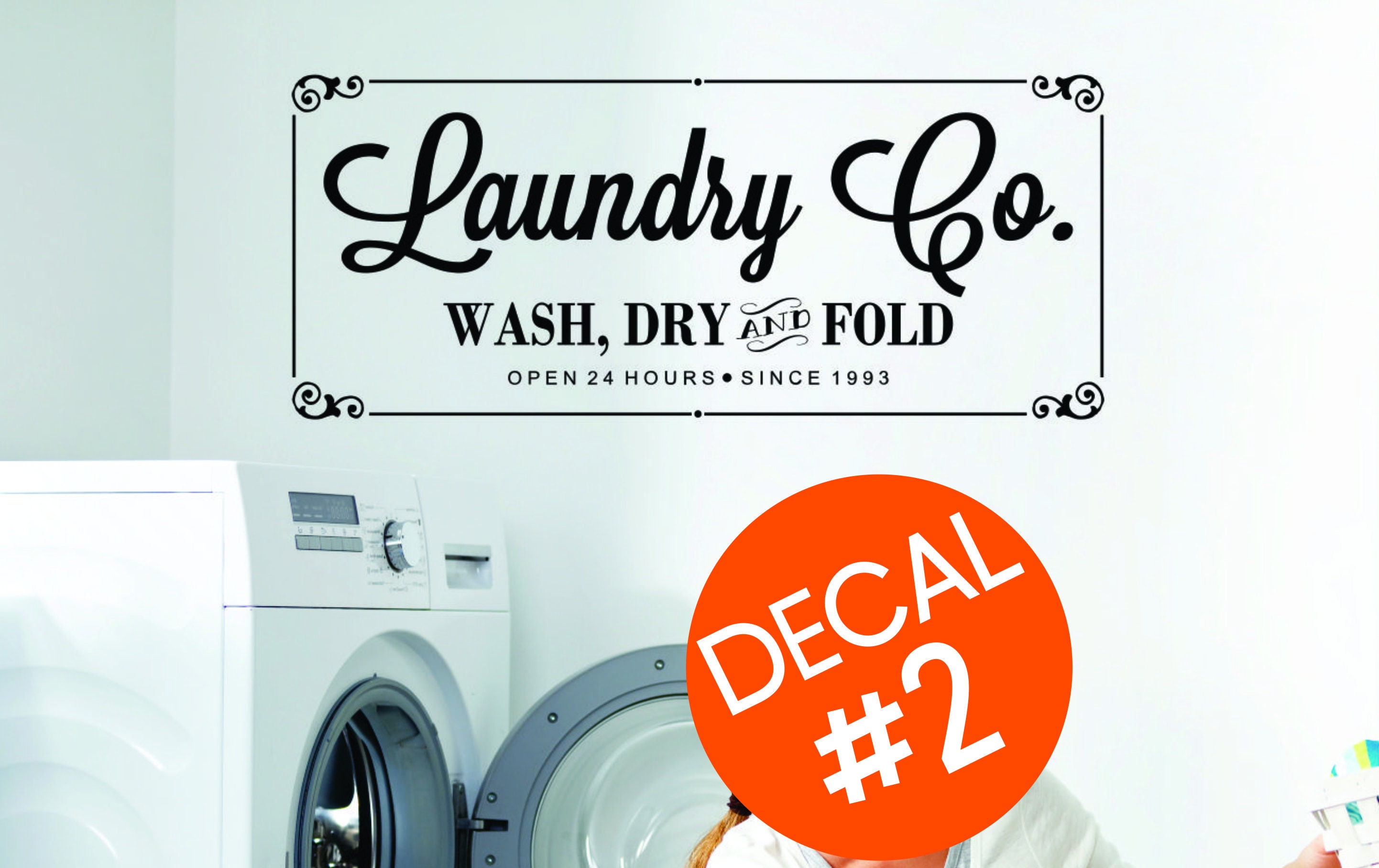 Vinyl Wall Decal Art for Stylish Laundry Rooms - Etsy