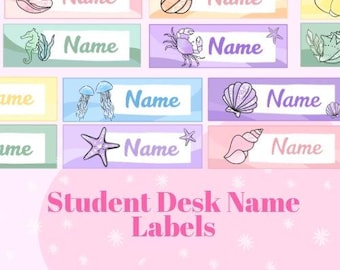 Etiquetas para nombres de estudiantes "Mareas Dulces" / Aula tranquila inspirada en el océano / Más vendido / Decoración para el aula