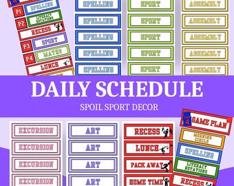 REGRESO A LA ESCUELA / Horario visual editable deportivo / Horario del aula / Decoración del aula
