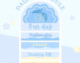 Tarjetas de horario de clases / Horario visual diario / Editable