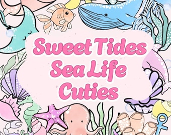 Recortes de animales marinos de Sweet Tides para tablón de anuncios / Más vendido / Tema imprimible para el aula /