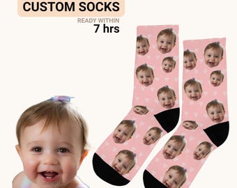 Custom Baby Face Socks, Many Faces Custom Parent Gift, Cute Baby Picture on Socks, Baby Gift, Customized Christmas Gift for Parents