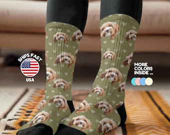 Custom Pet Photo Socks Personalized Pet Socks Custom Dog Socks Custom Cat Socks Fathers Day Gifts Cat Dad Gift Dog Dad Gifts Dog Face Sock
