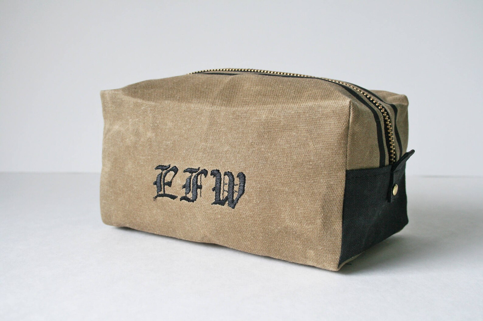 Mini Dopp Kit, Shave Bag, Waxed Canvas Toiletry Bag, Monogrammed Mens