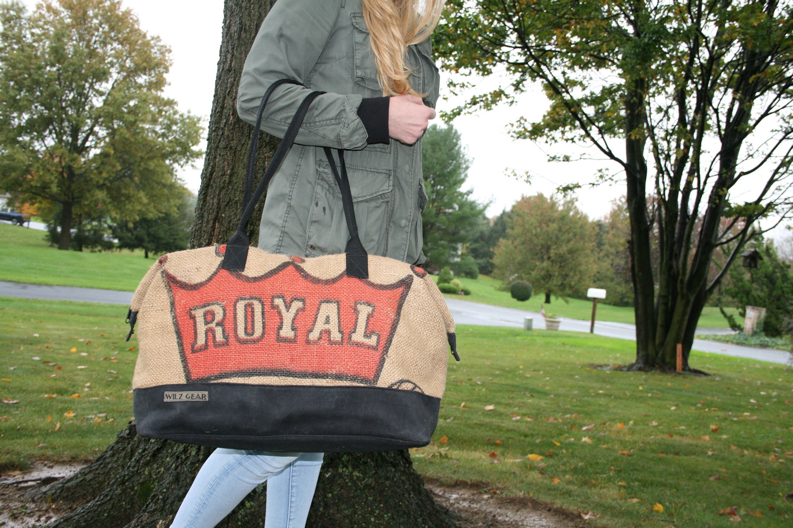 Burlap Kaffeebohnen tasche Duffel Tasche Weekender Tasche Overnight Bag Reisetasche Tragetasche Geschenk fur Ihn Unikat Etsy