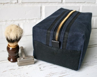 Toiletry Bag for Man, Wax Canvas Shave Kit, Groomsman Gift, Dopp Kit Women