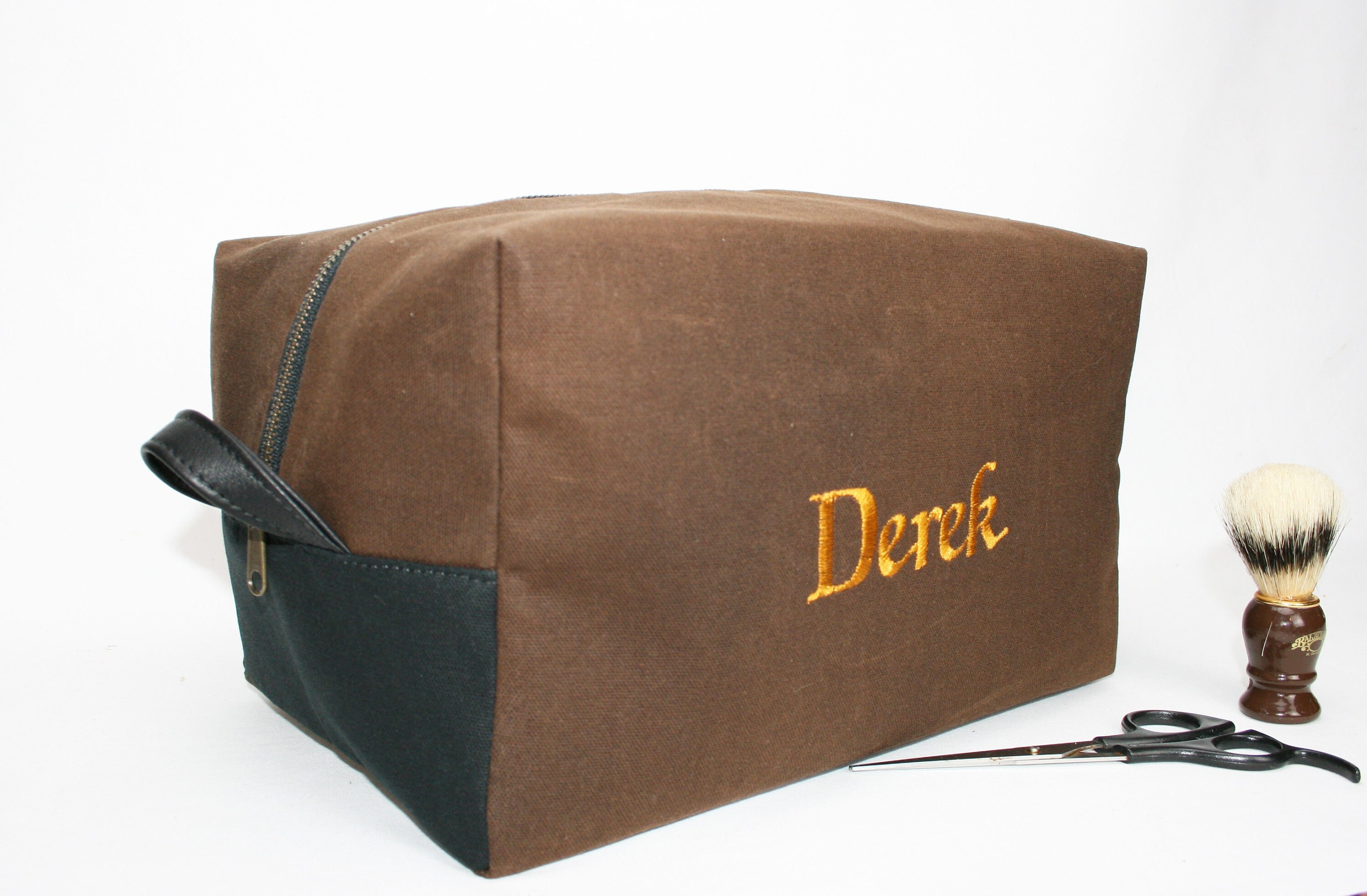 Large Waxed Canvas Toiletry Bag Dopp 