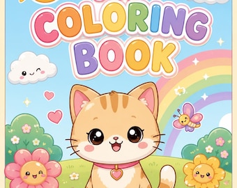 Livro de colorir Kawaii para crianças | Unicórnio, Sereia, Gato (Download em PDF)