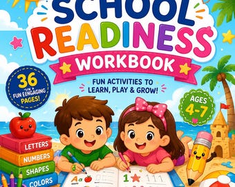 Caderno de Atividades de Preparação para o Verão | PDF Compatível com iPad | 36 Atividades de Aprendizagem | Pacote para Educação Infantil e Jardim de Infância (4 a 7 anos)