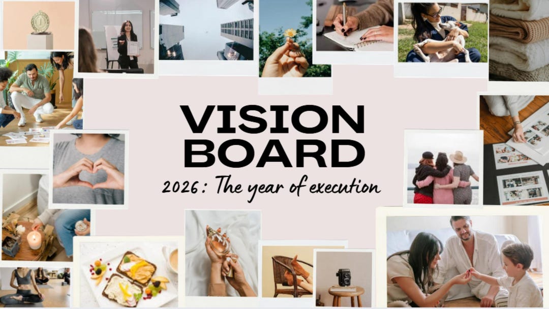 2026 Vision Board Template | Digital Printable Goal Planner | Minimal ...