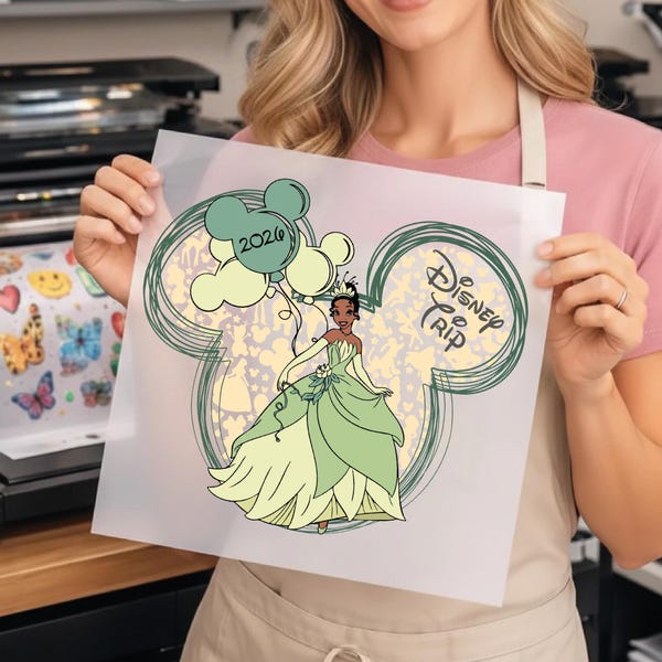 Princess Tiana DTF Transfer, Disney Princess Iron On, Kids Shirt Design, Valentine Theme, Sublimation Style, Handmade Print