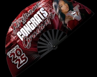 Custom Photo Graduation Hand Fan | Personalized Event Favor