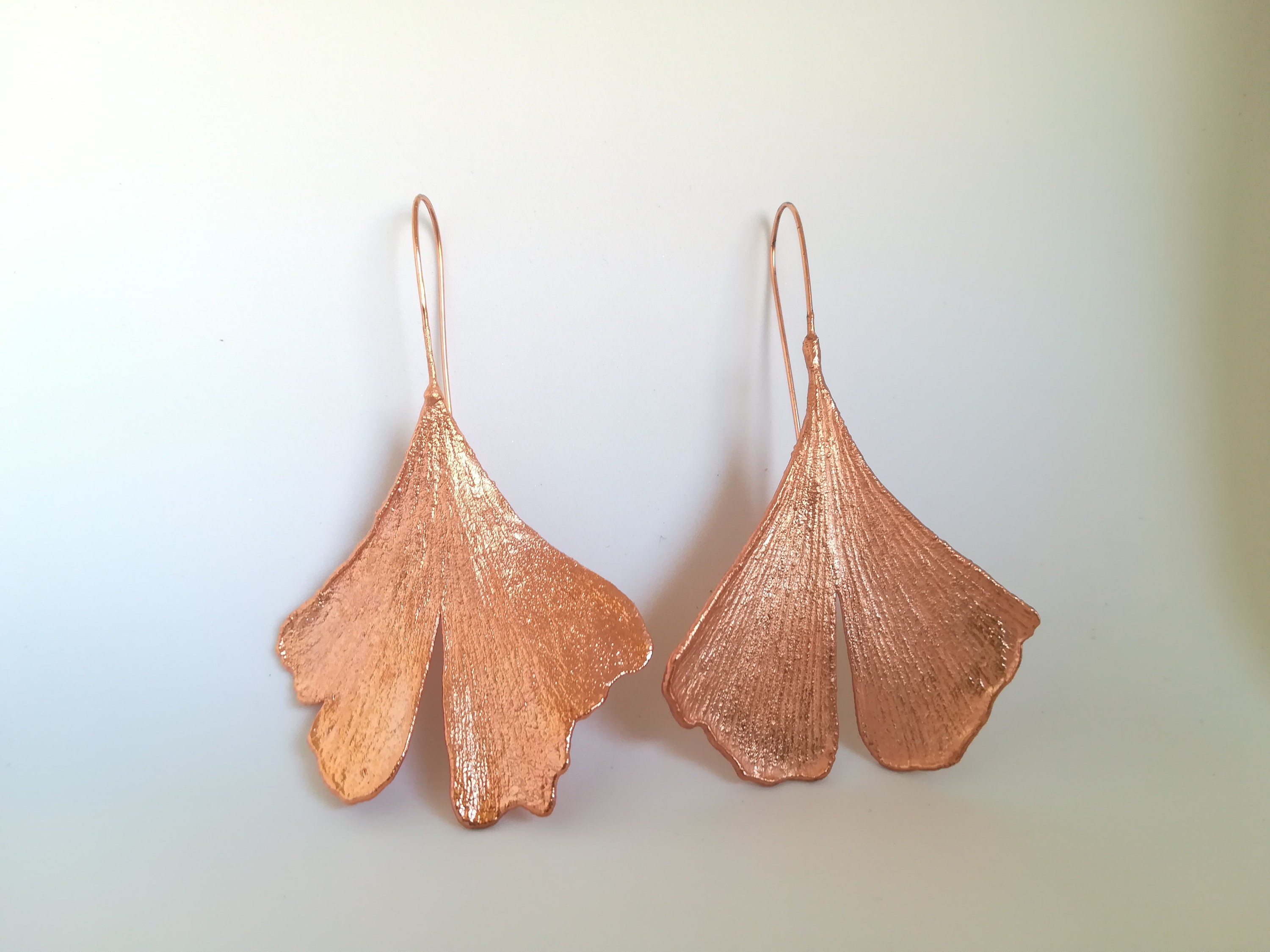 Real leaf earrings ginkgo biloba jewelry copper Etsy France