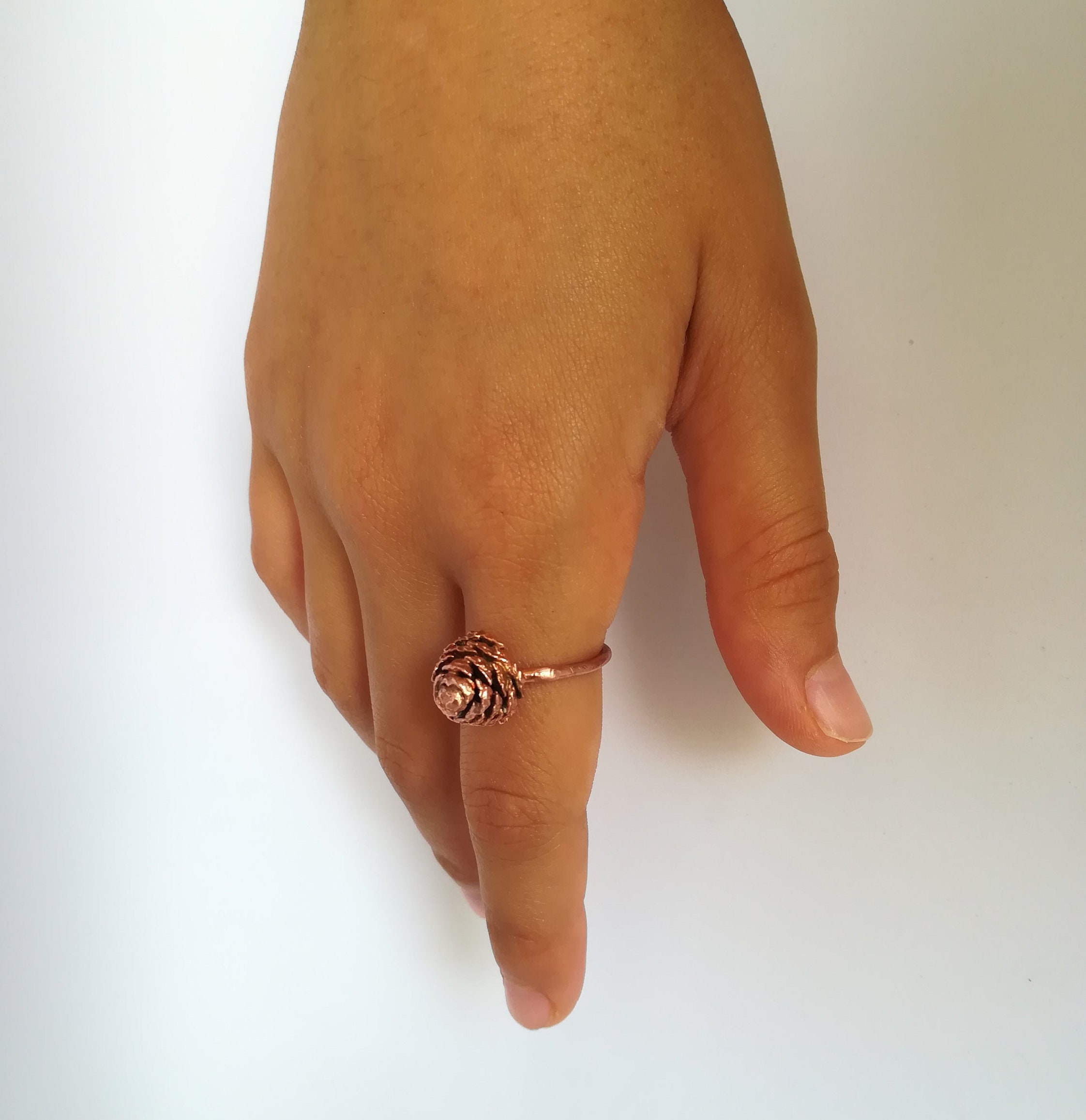 Pine cone ring pinecone jewelry woodland ring for nature Etsy