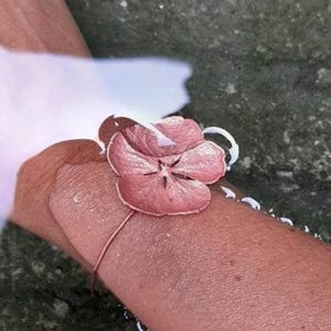 Real hydrangea flower bracelet in copper