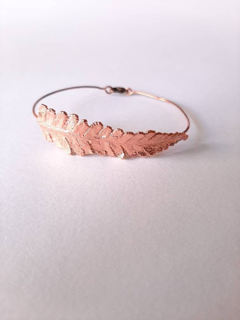 Bracciale vera foglia di felce in rame image 1