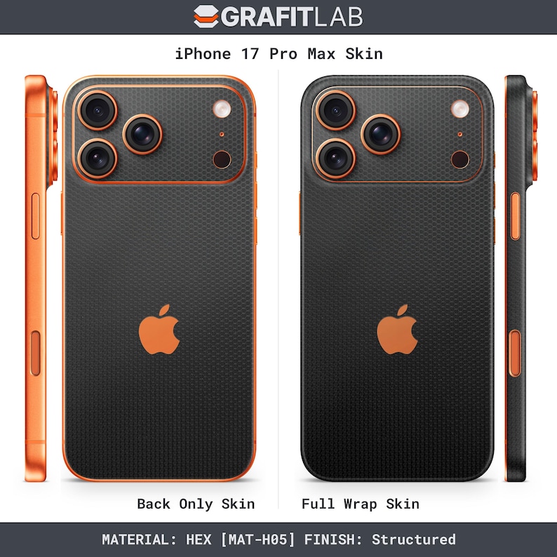 iPhone 17 Pro Max Premium Skin | Precision Vinyl Wrap | Custom Finish Folie | GRAFITLAB Munich HEX