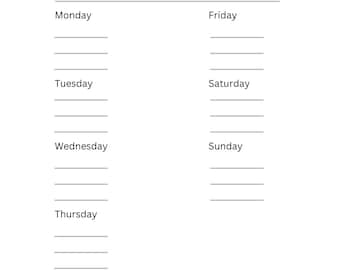 Weekly Meal Planner | Printable Meal Planning Sheet | Simple Food Planner PDF