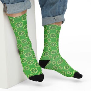 Calcetines con estampado de trébol verde / Estampado de trébol del Día de San Patricio