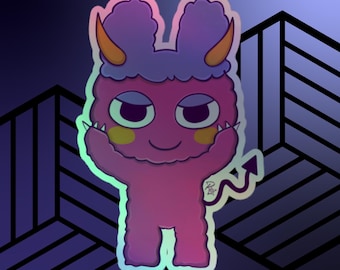 Holografische sticker Tamagotchi Mamegon (monstercarnaval)