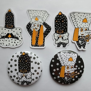 Angine de Poitrine inspired pins and stickers bundle